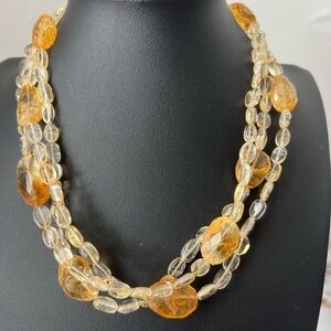 KEP Designs 3 Strand Citrine Quartz Necklace 17” D4